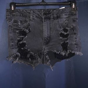 american eagle black shorts